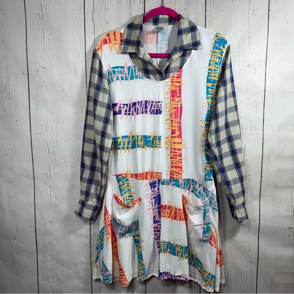 Stranger Things Plaid Shirt Mini Dress Multicolor Long Sleeve Netflix Eleven - Picture 14 of 14